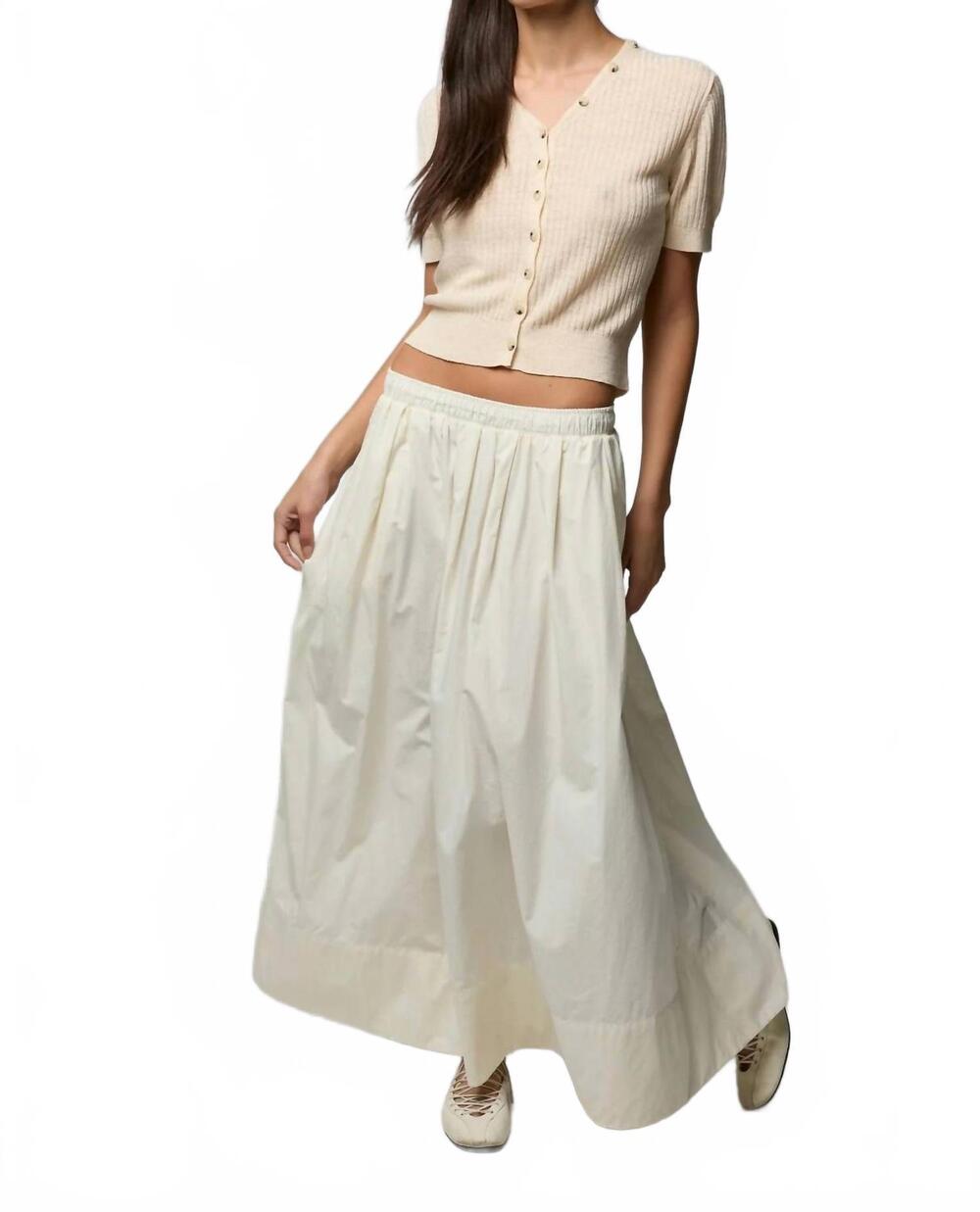 NEW ASHER kate poplin pleated skirt in afterglow